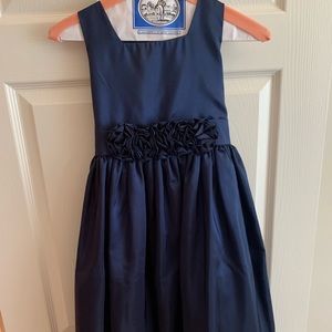 Navy blu kids formal dress. Size 8.